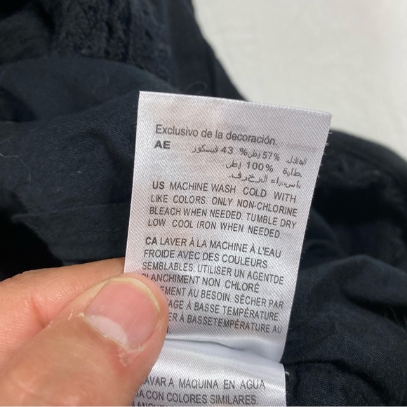 INC Dress Woman’s Medium High-Low Midi Peasant Ruffled Hem Off Shoulders Black - Picture 11 of 16